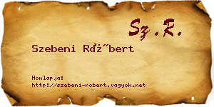 Szebeni Róbert névjegykártya