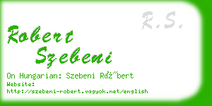 robert szebeni business card